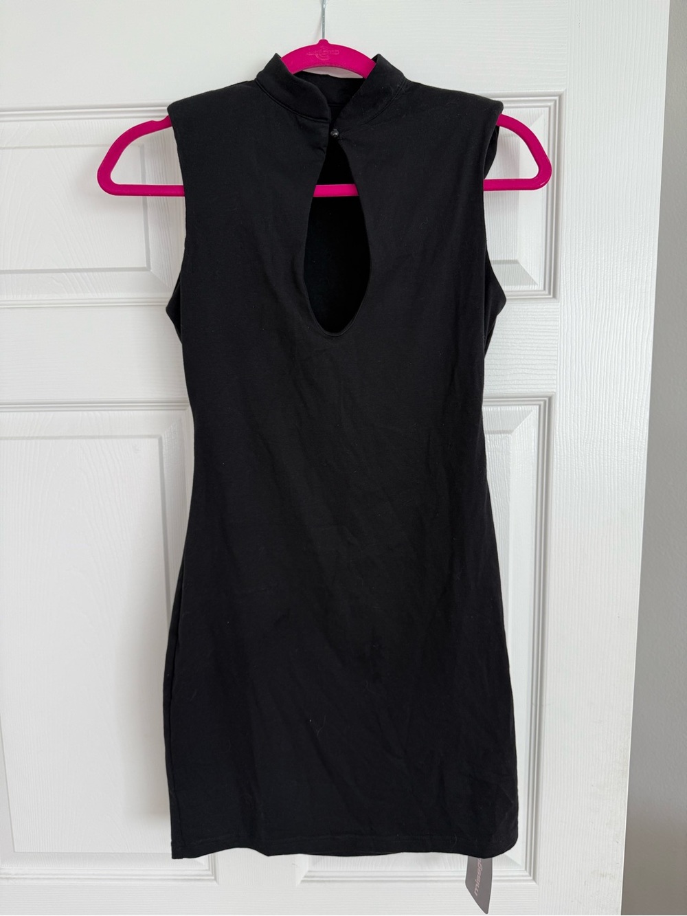 Sleeveless Black Keyhole Mini Dress